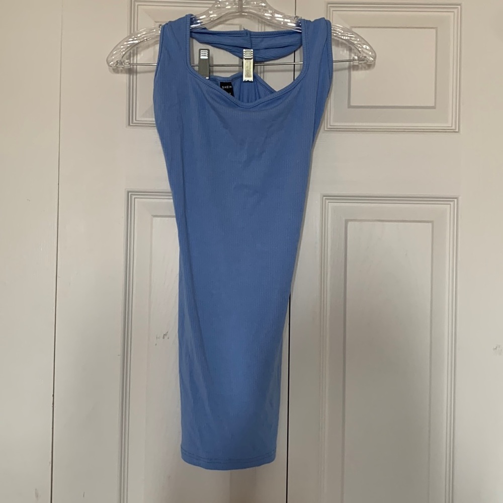 Blue halter dress